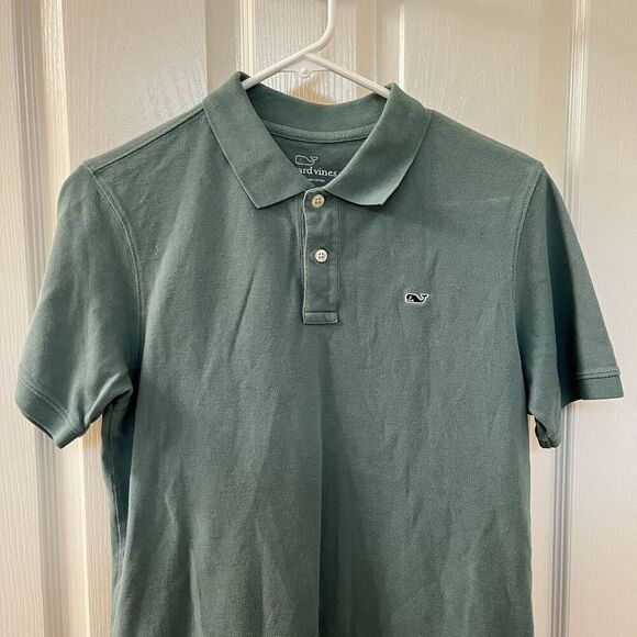 Vineyard Vines Green Polo Shirt 100% Cotton Boys Size Large 16-18 - Picture 2 of 8